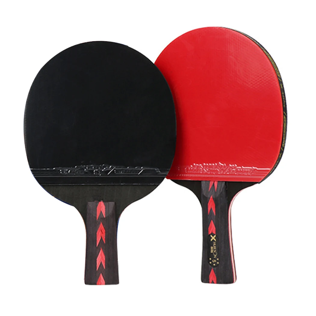 

1 Pair Carbon Table Tennis Racket Set For Practice With 3pcs Standard Ping Pong Ball Set Paddle Bat Short Handle & Ball & Case