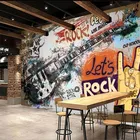 Обои на стену в европейском и американском стиле, с изображением гитары, рок, 3D, музыкальный бар, KTV, промышленный декор, фоновая роспись