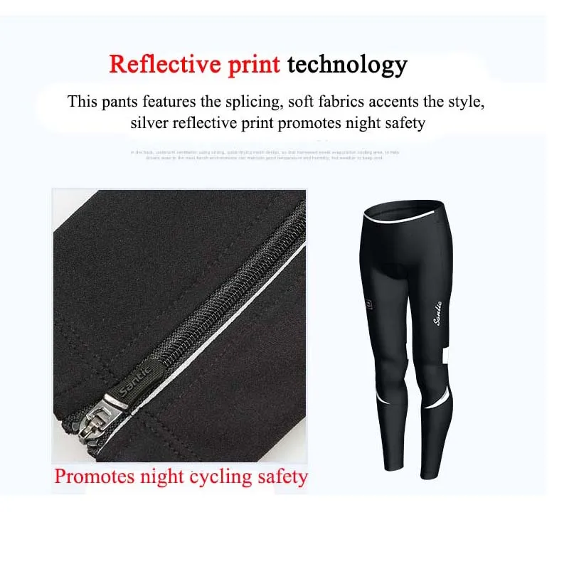 Santic женские штаны для велоспорта Зимние флисовые термоветрозащитные