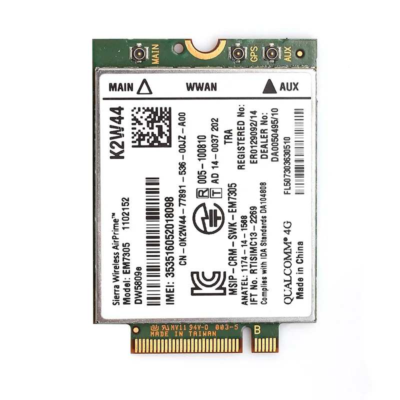 Dell DW5809e Sierra Wireless Airprime EM7305 4G LTE WWAN M.2 NGFF карта модуль для ноутбука Latitude 3340 E5250 E5450 E5550