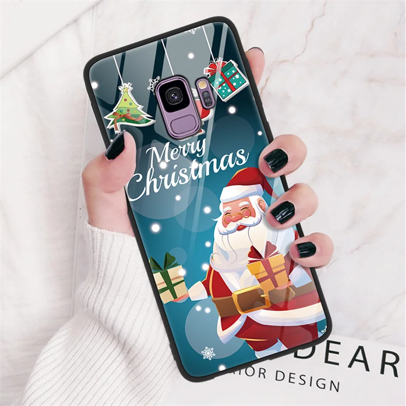 С рисунком рождественского оленя чехол для samsung Galaxy A30 A40 A50 A70 M20 J4 J6 A6 A7 A8 A9 J5 J7 S8 S9 S10 Plus Note 8 9 10 Pro Caso - Цвет: sdlrn2lw