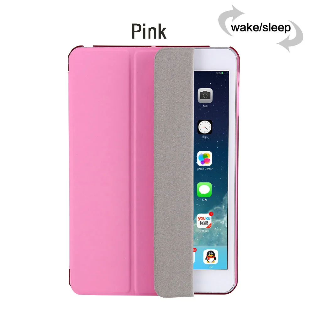 Ультратонкий Магнитный чехол для iPad 9,7, новинка, Air 1 2 A1822/A1893 A1474, умный чехол из искусственной кожи, Авто Режим сна/пробуждения - Цвет: Pink