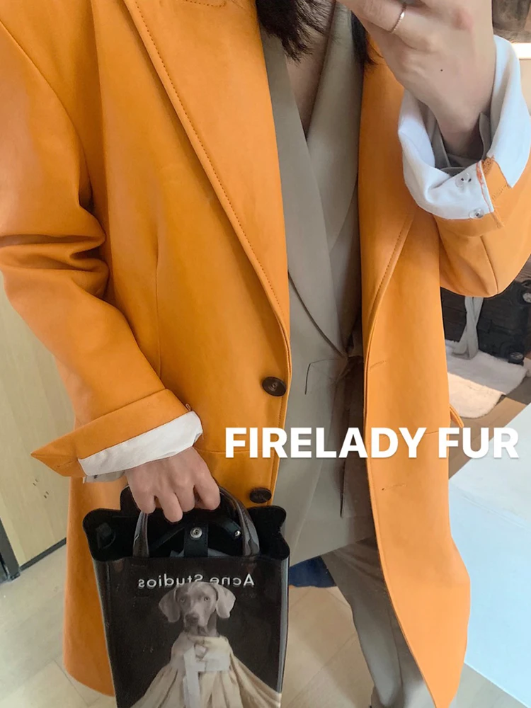 Verkaufen Echte Jacke Frauen Herbst 100% Windjacke Damen Koreanische Beiläufige Echte Schaffell Mantel Weiblichen Leder Top Streetwear 9073
