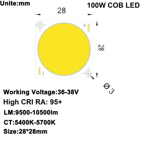 DIY LED U - HOME High CRI 95 + COB Светодиодный белый DC34 - 36V 2.7A 10000LM для DIY Flash Light / DIY