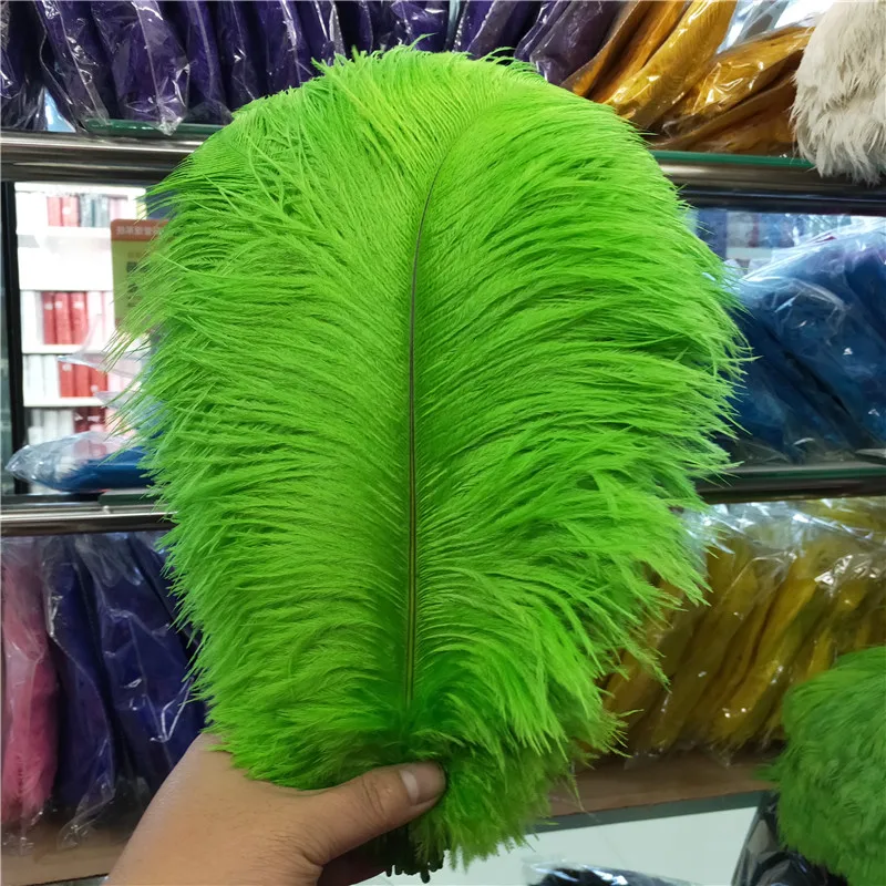 

Hot Sale 50pcs/lot High Quality Green Ostrich Feather 30-35cm/12-14inch Wedding Party Dancers Diy Accessories Christmas Plumas