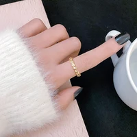 geometric zircon hollow out index finger ring female opening adjustable tail ring fashion personalized simple ring wholesale