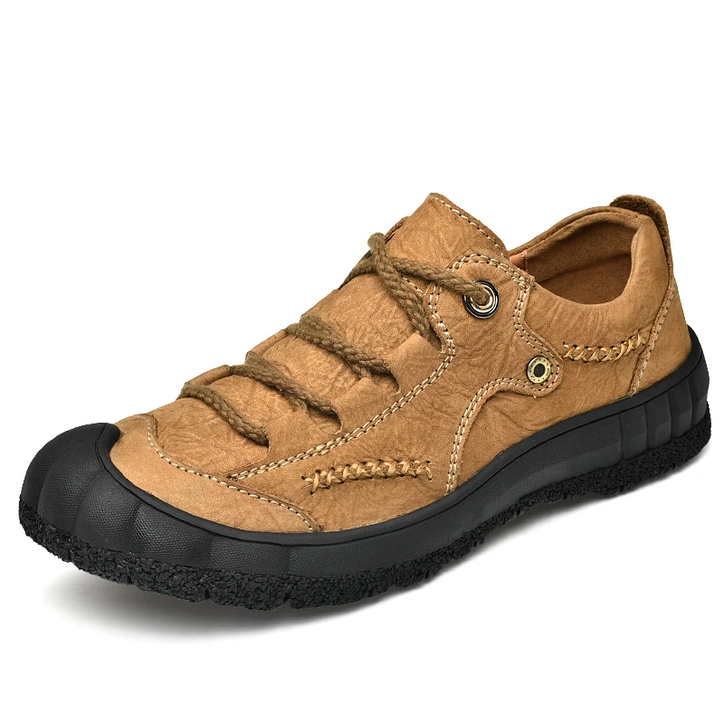 Мягкая мужская повседневная обувь кожаные лоферы ручной работы кроссовки из