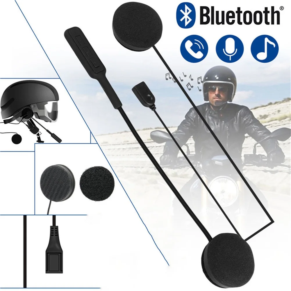 

Hot Motorcycle Bluetooth Headset Wireless BT5.0 Helmet Headphones with Mic Rechargeable Handsfree Auto Answering 8Hrs Duration