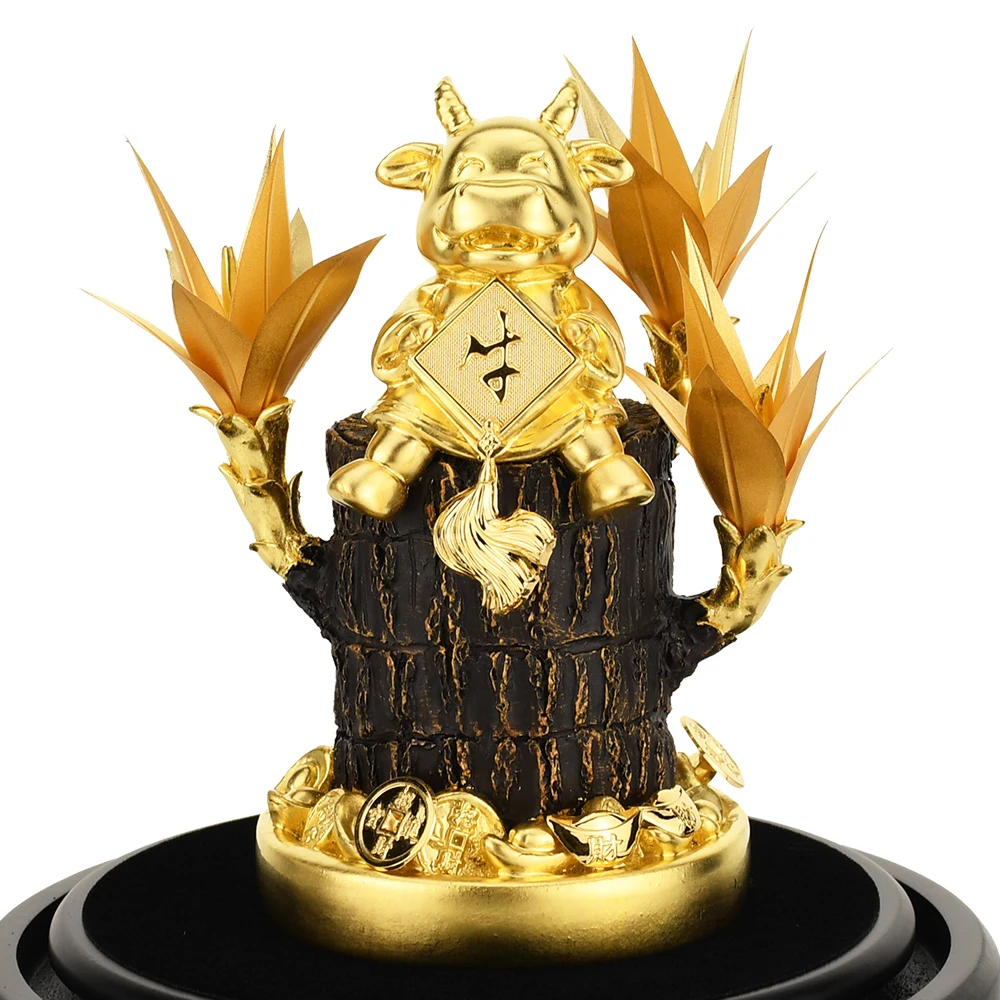 2021 китайская фотография счастливое дерево домашняя статуэтки из золотой фольги