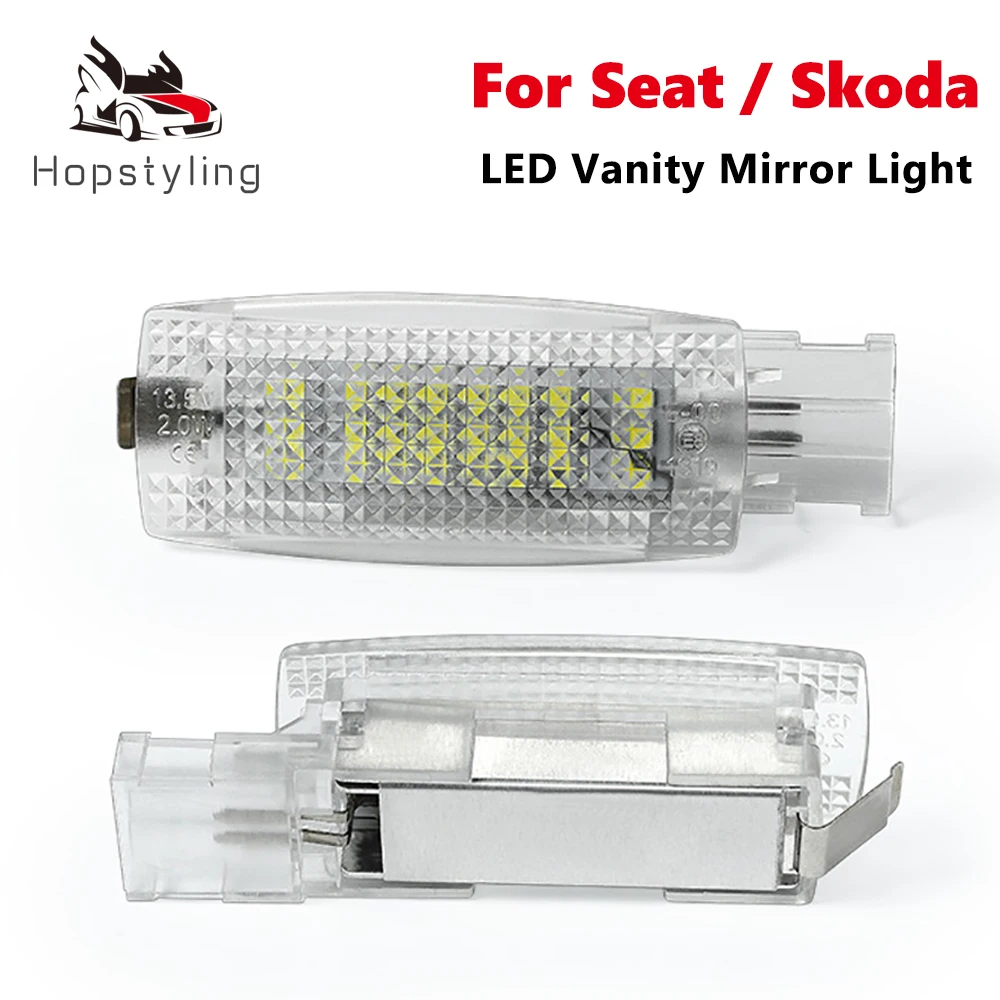 

2Pcs LED Interior Sun Visor Vanity Mirror Light Reading Lamps For VW Jetta CC Polo Beetle Sharan Touran Skoda Superb Seat Altea