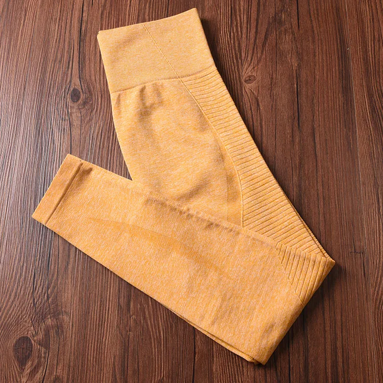 Dark yellow Imlario бесшовные трикотажные спортивные Леггинсы для занятий спортом, кальсоны для занятий йогой и занятий фитнесом с высокой талией - Цвет: Dark yellow