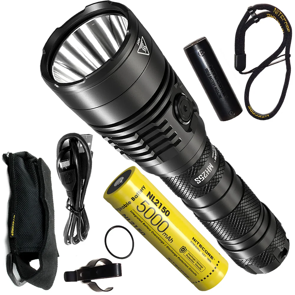 New NITECORE MH25S Tactical Flashlight 1800Lumen USB-C Rechargeable Flashlight with 5000mAh Battery for Outdoor Camping Hunting