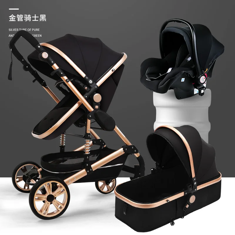 

High Landscape Baby Stroller Lightweight Folding Multi-functional Shock Absorbers Baby Four-wheeled Cart