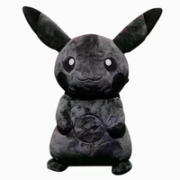 pokemon 35cm fujiwara hiroshi co branded dark black pikachu anime figures pp cotton short plush animals toys christmas gift