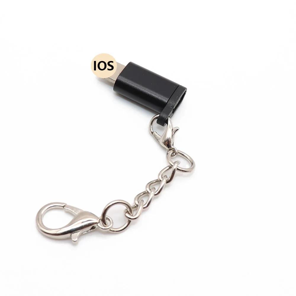 C Адаптер Micro USB для освещения 8Pin для адаптер Apple с брелоком для IPhone X XS XR 6 7Plus синхронизация зарядное устройство OTG конвертер - Цвет: C