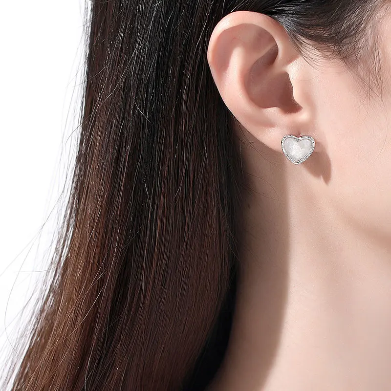 Женские серьги-гвоздики из серебра 100% пробы с золотистой текстурой | Украшения и