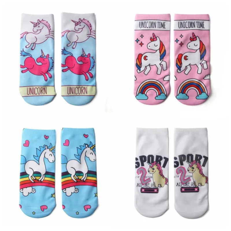 3D принт Повседневные носки следки Для женщин прочные короткие с животными из