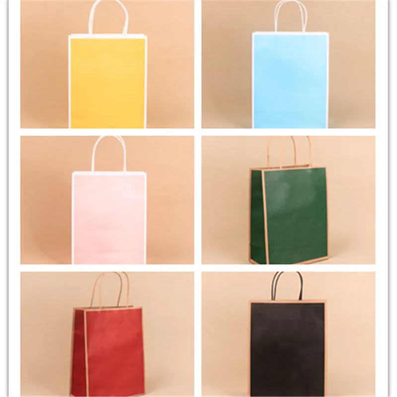 

Frame Kraft Paper Bag Festival Gift Packing Bags Customization Red Green Black Decoration Package For Christmas New Year Holiday