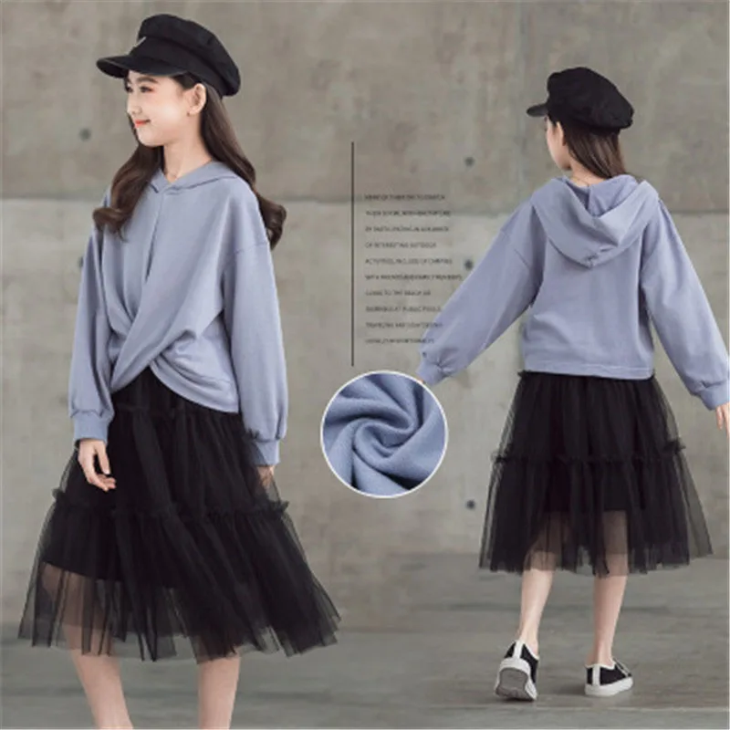 

Teenage Girls Hoodie Spring Long-sleeved Sweatshirt 2021 New Children's Hooded Autumn Kids Clothing Children's Undershirt Tops