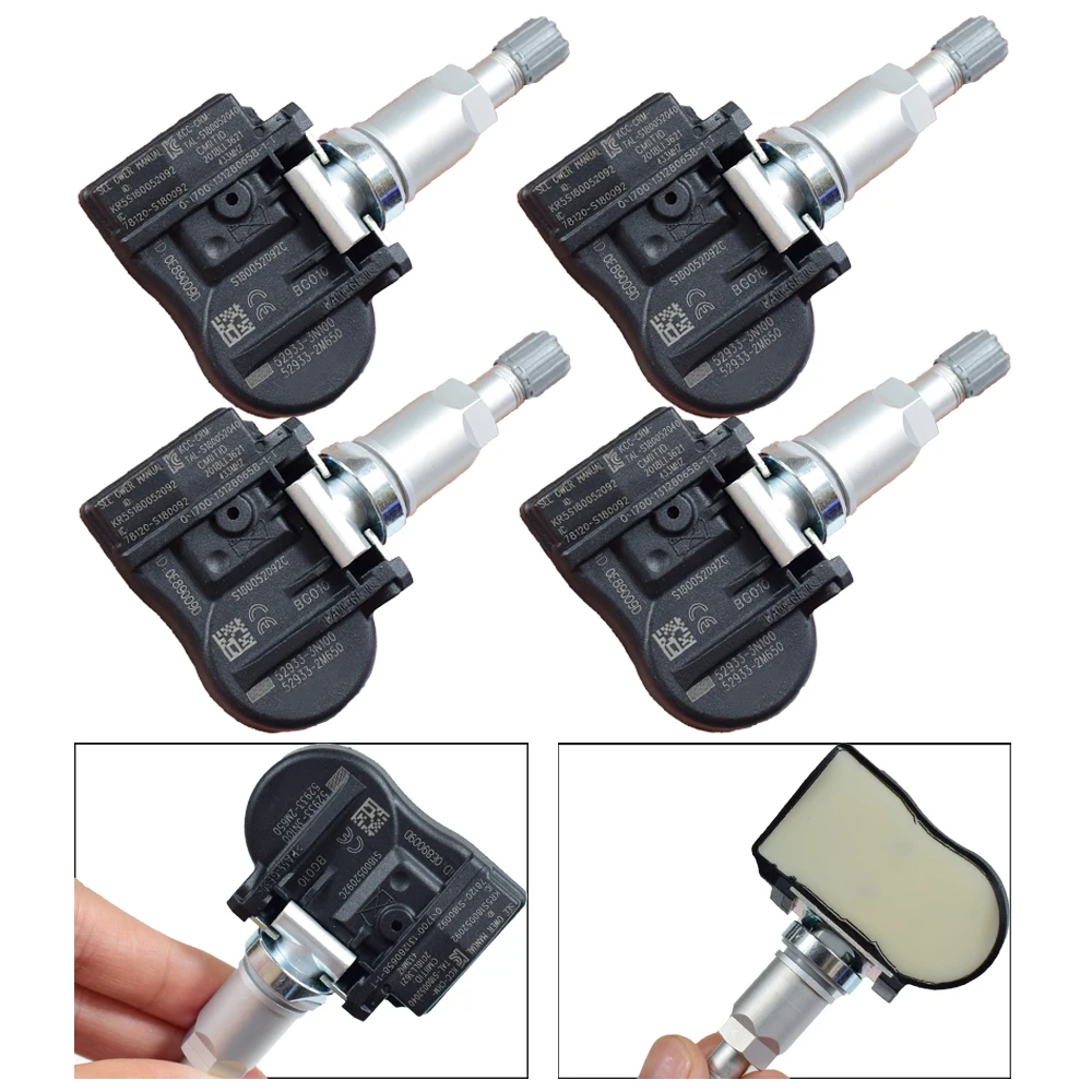 4Pcs Tire Pressure Monitor System (TPMS) Sensor 52933-3N100 529333N100 433Mhz For Hyundai Accent Genesis Coupe Kia Sorento | Автомобили и