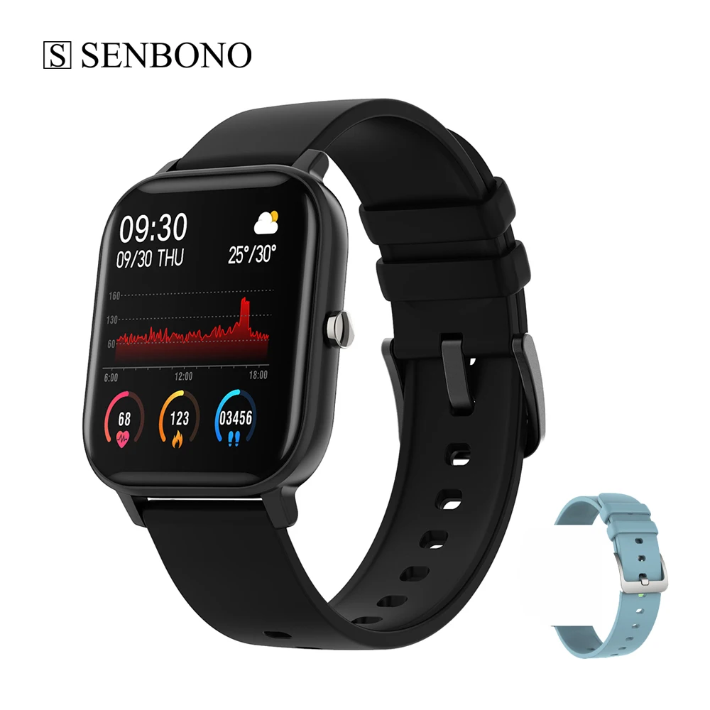  SENBONO P8 Smartwatch IP67 Waterproof Smart Clock Women Relogio Inteligente Smart Watch Men support Heart Rate Fitness Tracker 