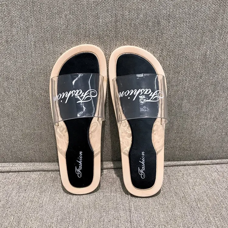 Летние Пляжные Шлепанцы женская обувь коллекция 2019 года прозрачные Вьетнамки в