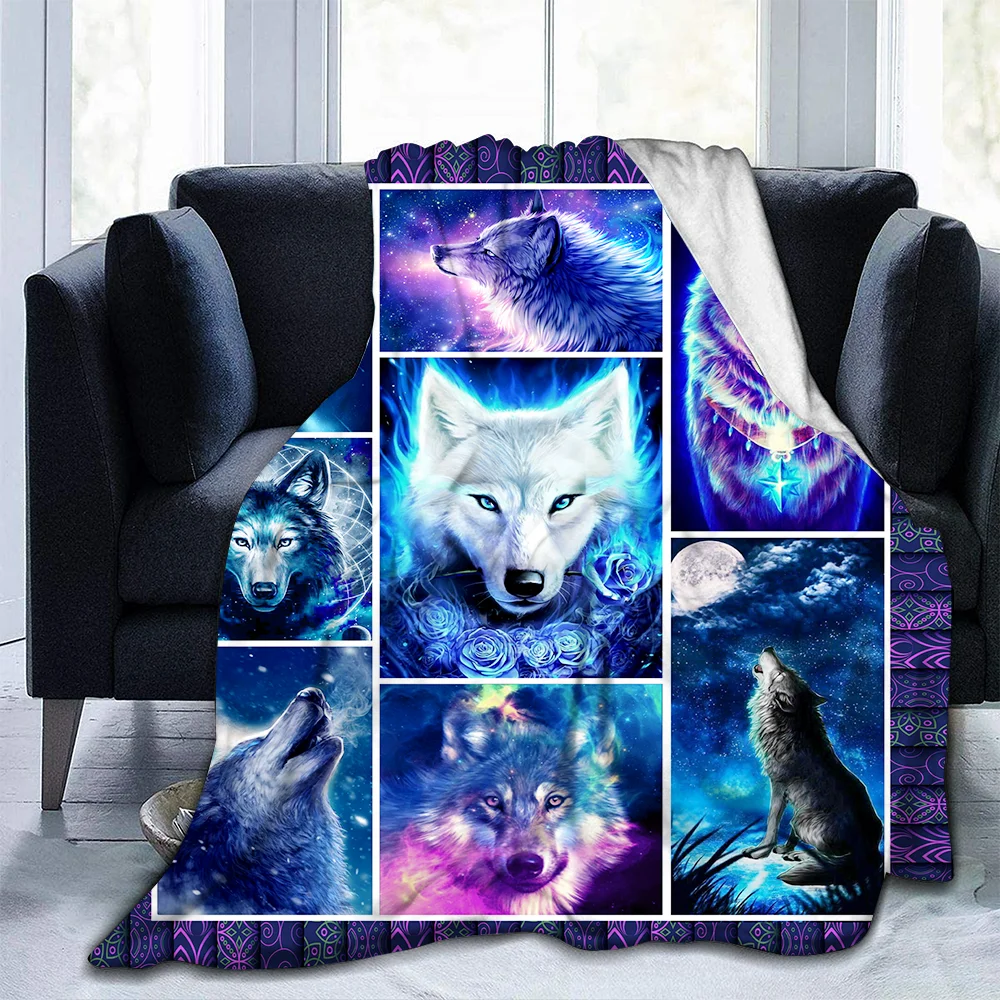 

Wolf Decke Tier Flanell Decke Super Weiche Fleece Decke Leichte Alle Jahreszeiten Warme für Couch Sofa Schlafzimmer Quilt