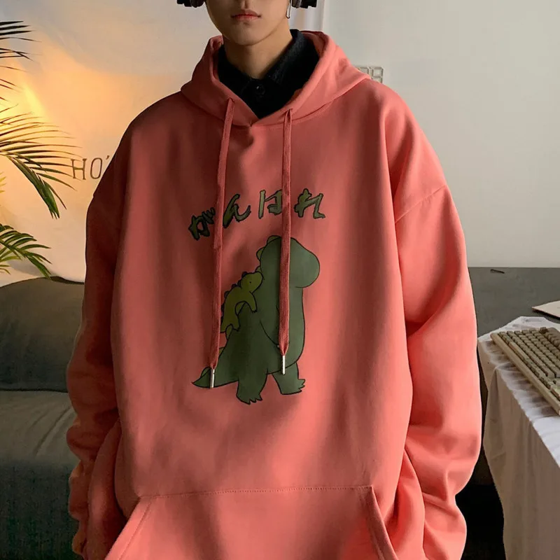 

Осень 2021, Симпатичные толстовки Neploha с принтом динозавра, повседневный пуловер с капюшоном для женщин, выгодные свободные большие Топы в сти...