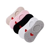 socks women invisible summer ladies heart pattern low ankle girl cotton sock boat woman
