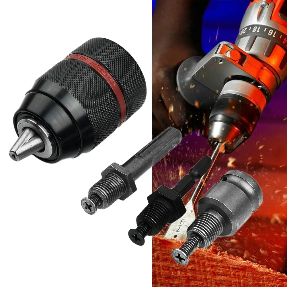 

Keyless Drill Chuck 2-13mm 1/2-20UNF Electric Screwdriver Impact Driver Chuck And SDS Plus Square Female Adaptor