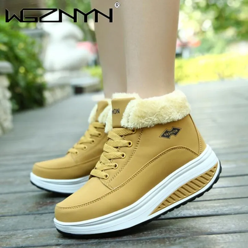 

Hot Sales Plush Snow Boots Women Shoes Winter Waterproof Ankle Boots Lace Up Female Outdoor Footwear Non-Slip Warm Sneaker Women