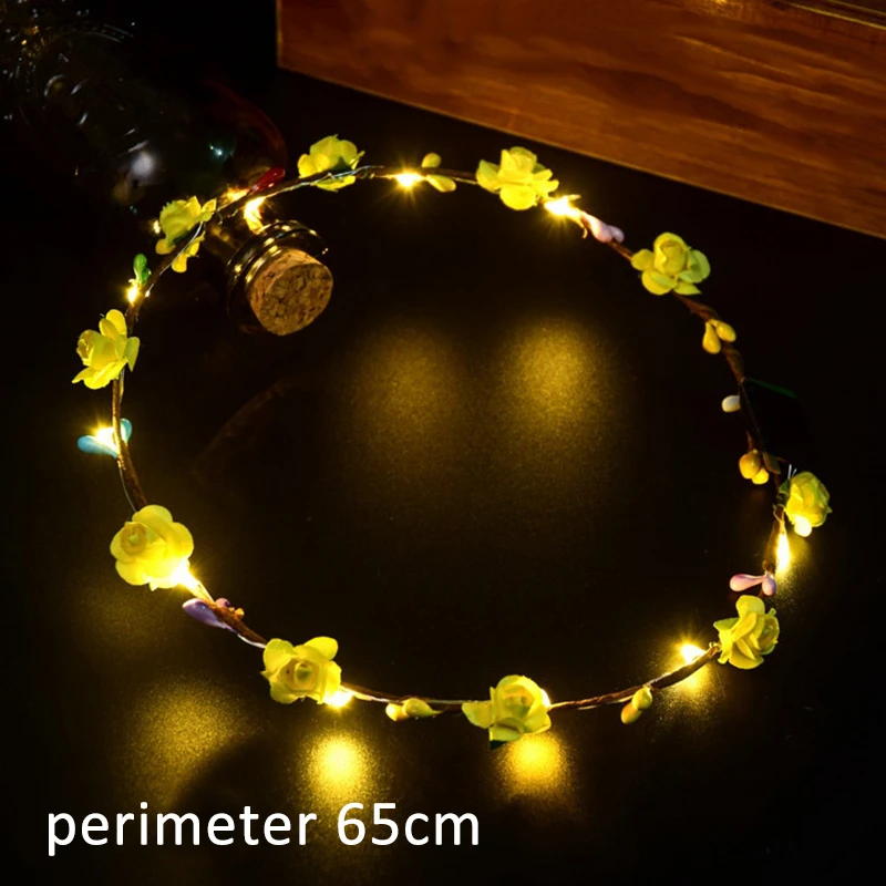 Мигающий светодиодный светящийся цветок корона головные повязки Бохо