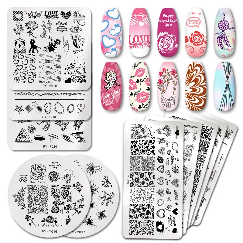 

Пластины для стемпинга PICT You, для ногтей, на День Св. Валентина, из нержавеющей стали