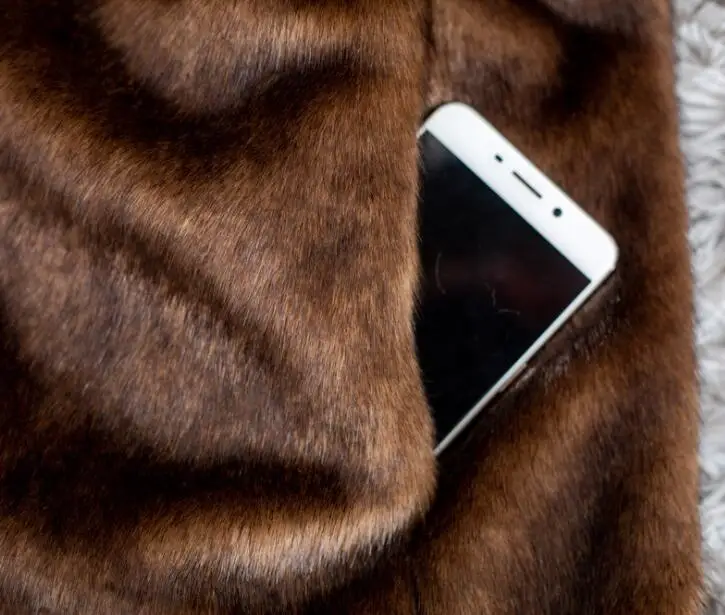 Autumn fur leather jacket womens warm brown faux mink fur leather coat women casual loose jackets winter thicken fashion