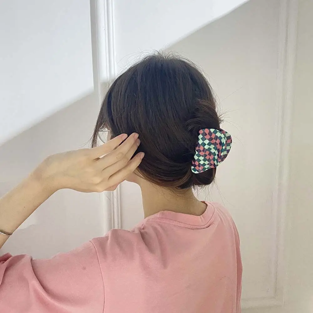 

Korean Style Barrettes Black White Checkerboard Acetate Hair Claw Hair Ornaments Hair Clips Checkerboard Hair Clips