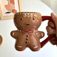 gingerbread man mug christmas ceramic tea mugs 3d santa claus ceramic cup milk coffee water cup mug new year couples xmas gifts
