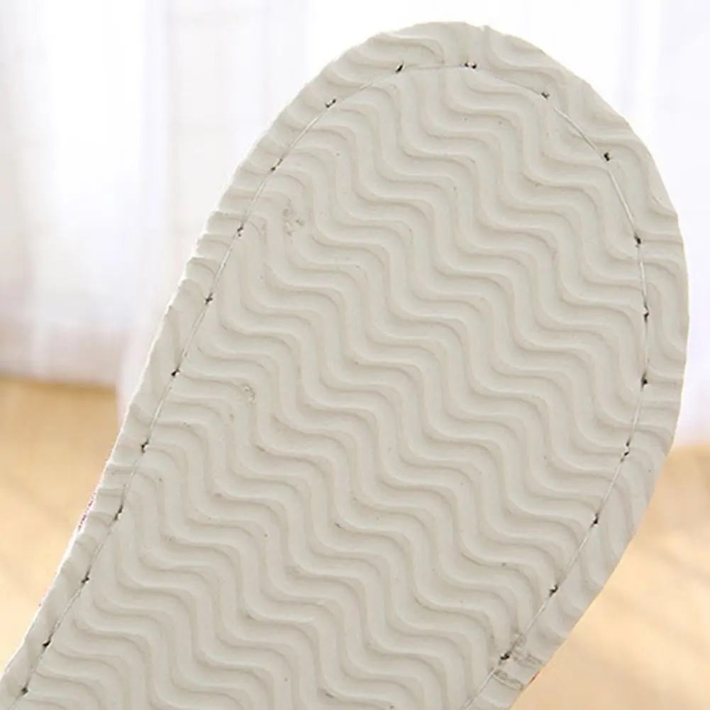 

Indoor Slippers Striped Four Seasons Linen Slippers Lovers Sweat-absorbent Soft Bottom Home Wood Floor Sandals And Slippers