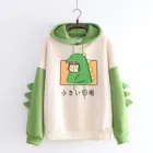 Женская Повседневная Толстовка с капюшоном 40 #, с длинным рукавом и принтом динозавра, подходящая футболка Топы, Женский Худи