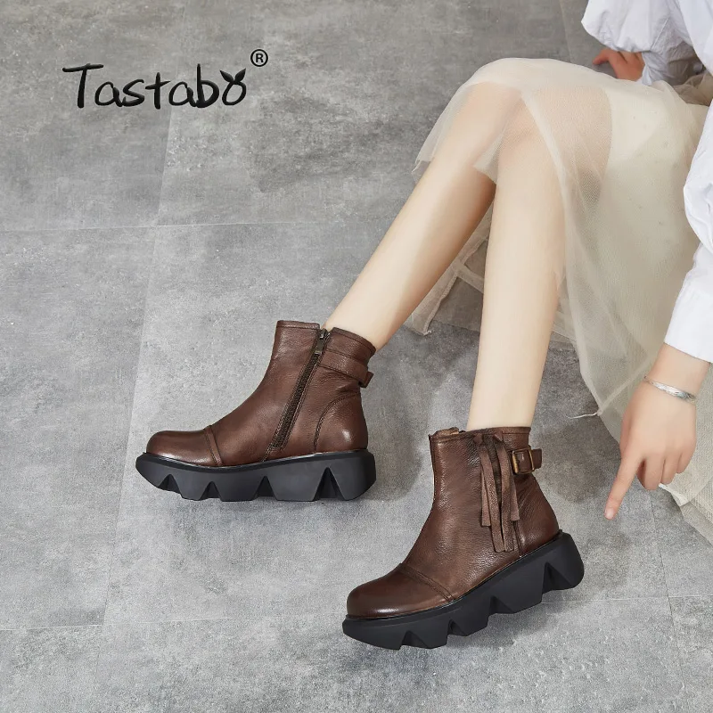 Женские ботинки телесного цвета из натуральной кожи в повседневном стиле Цвет