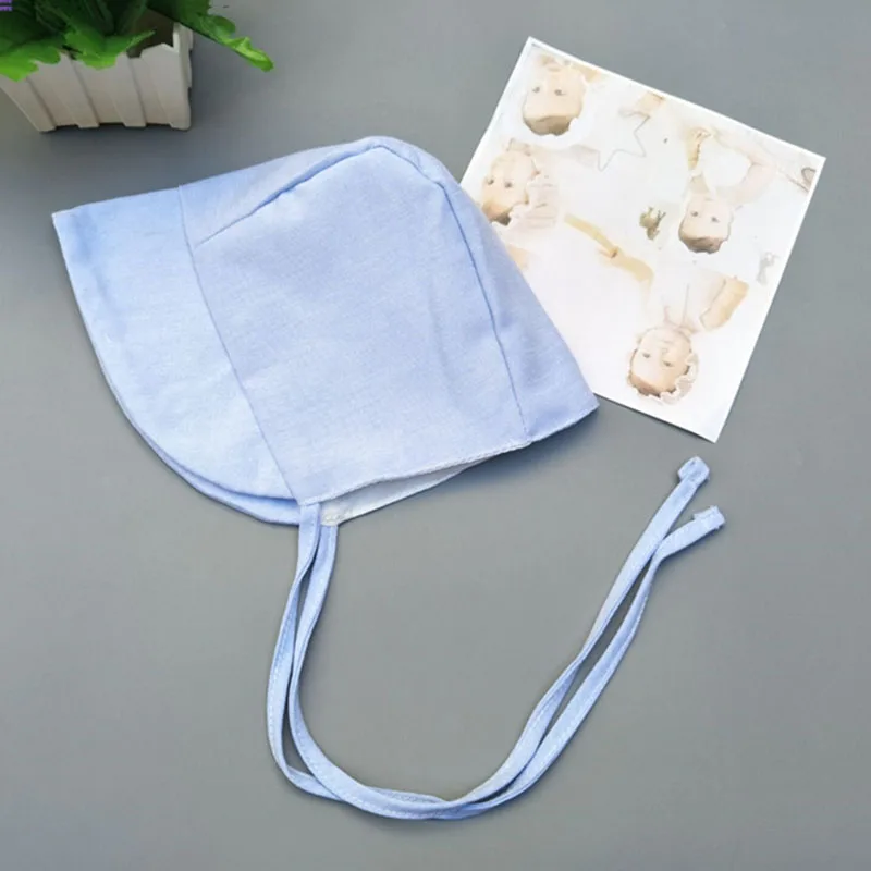 Джинсовая хлопковая детская шапочка для новорожденных с широкими полями