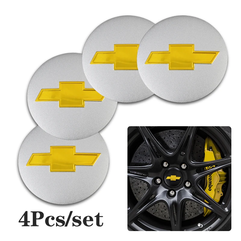 4Pcs Car Wheel Center Cap Emblem Sticker For Chevrolet Equinox Silverado Trailblazer Bolt Cruze Captiva Spark Tahoe Z71 Aveo SS |