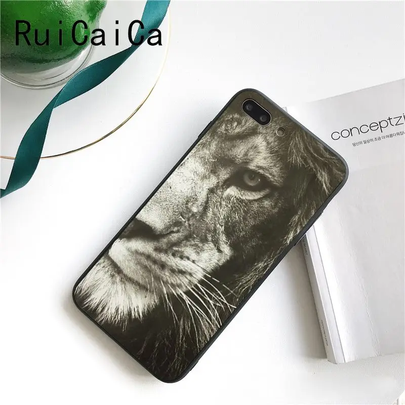 Ruicaica Lion Alpha Male Cub DIY Painted Phone Case for iPhone 8 7 6 6S X XS MAX 5 5S SE XR 10 11 Pro Max | Мобильные телефоны и