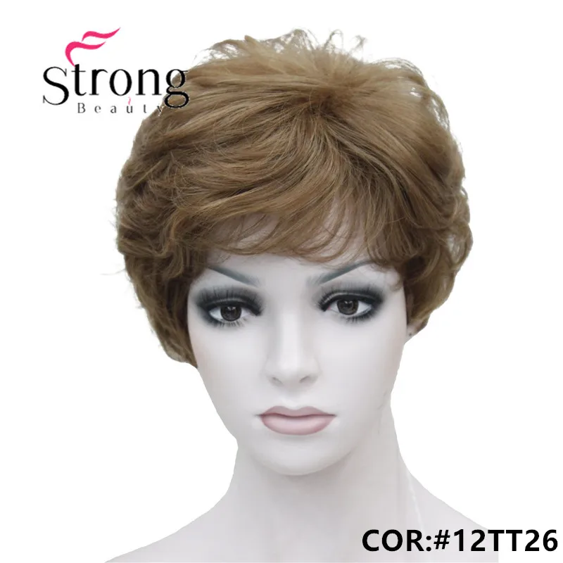 StrongBeauty женские парики пушистые естественные кудрявые короткие синтетические волосы Полный парик 11 цветов