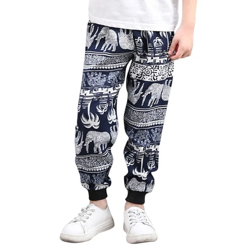 Летние детские повседневные брюки для маленьких мальчиков и девочек длинные