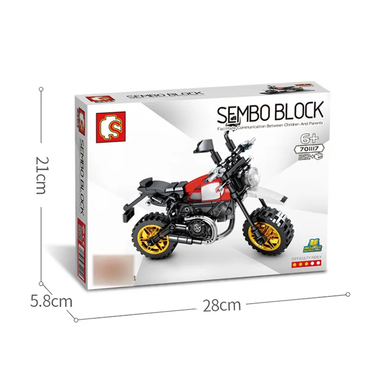 

SEMBO Famous Motorcycle Building Blocks Kits Micro Landscape Decor DIY Motorbike Model Kids Bricks Toys Birthday Gifts
