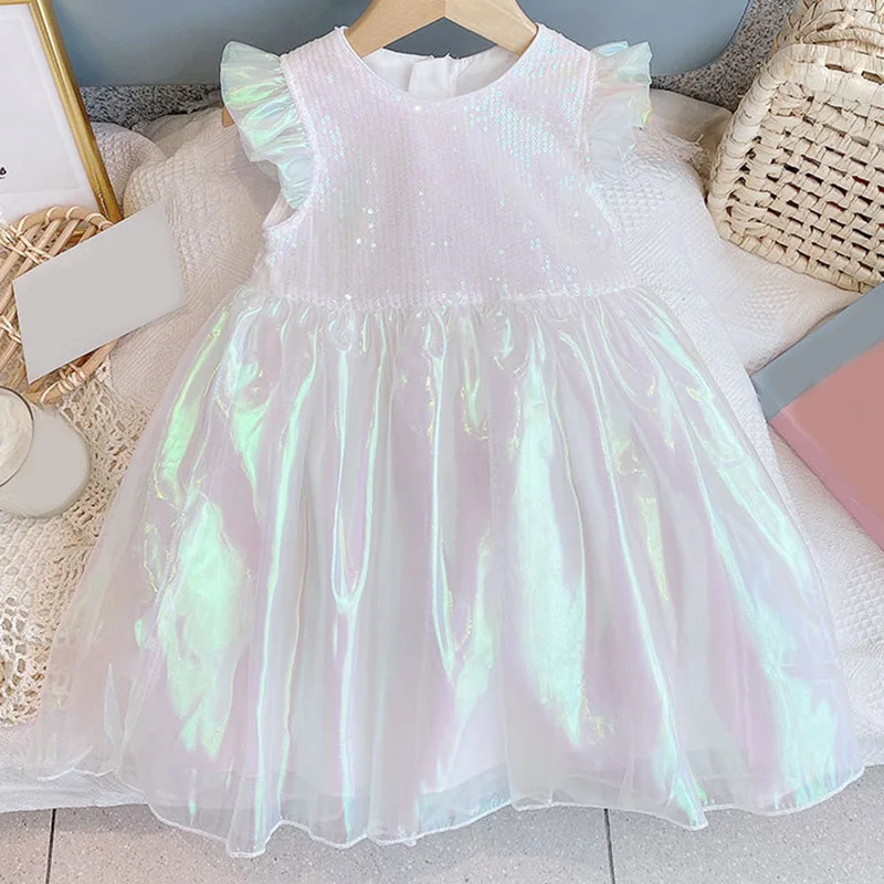 

2022 New Summer Elegant Dress Children Clothes Sequin Decoration Princess Dress Party Birthday Dress Evening Dress Kid