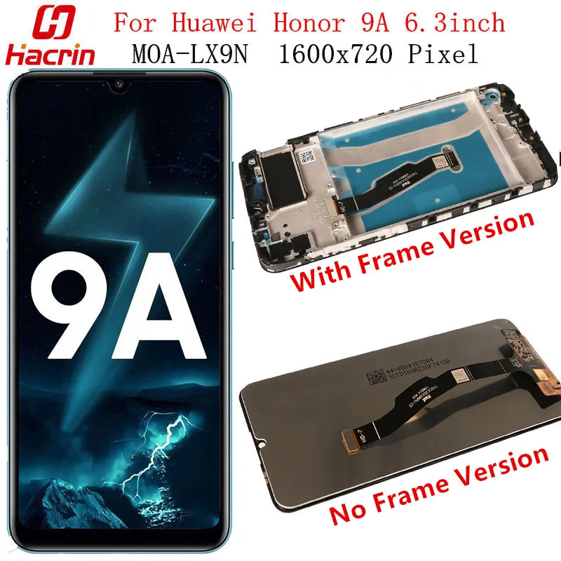Pantalla LCD t&aacute;ctil para Huawei Honor 9A, recambio de pantalla sin p&iacute;xeles muertos, probado, 6,3 pulgadas-0