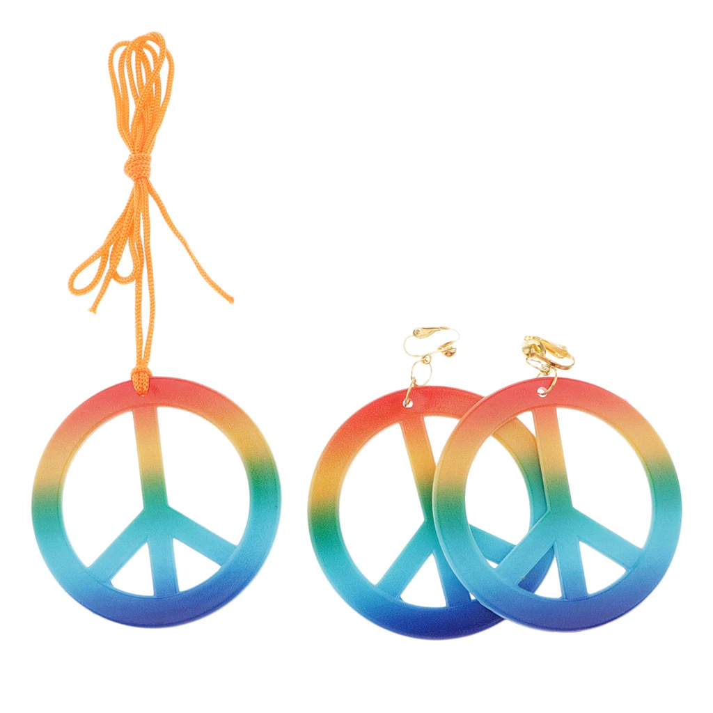 Ретро знак мира серьги ожерелье ювелирные изделия 1960-х вечерние костюмы |