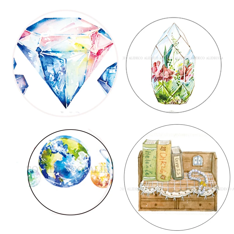 

1 шт. DIY японский бумажный скотч Planets Succulent маскирующие декоративные ленты клейкие ленты 15 мм * 5 м Alideco