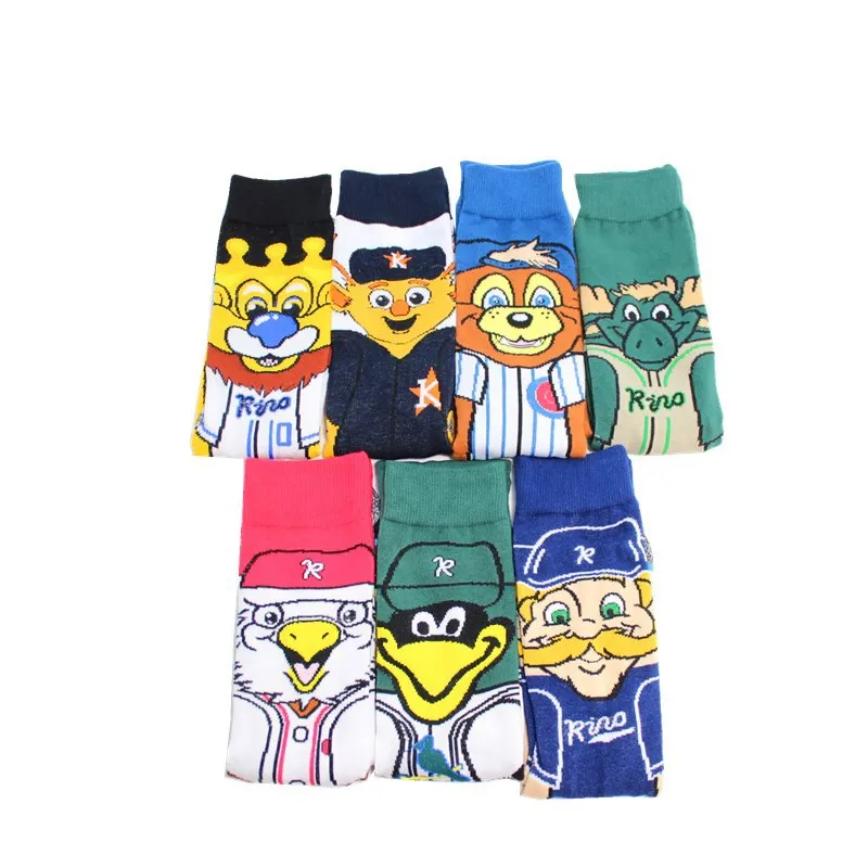 Cartoon pattern print socks cute fun men cotton lovers sock soft comfort breathable autumn winter sporting casual anime harajuku